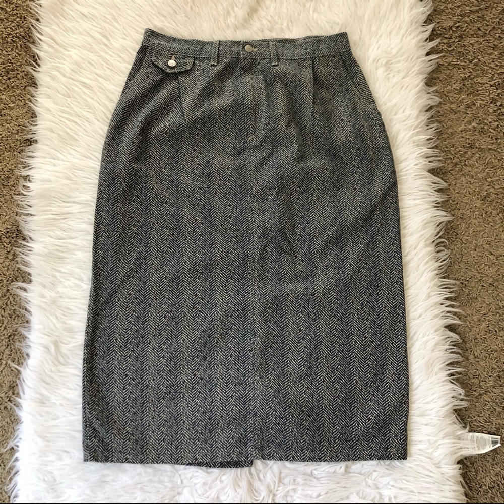 Vintage Vivaldi blue pencil skirt, size 18